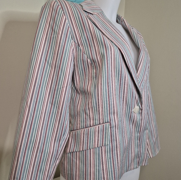 Cute Striped Blazer by FDJ Multi Color - Picture 3 of 11